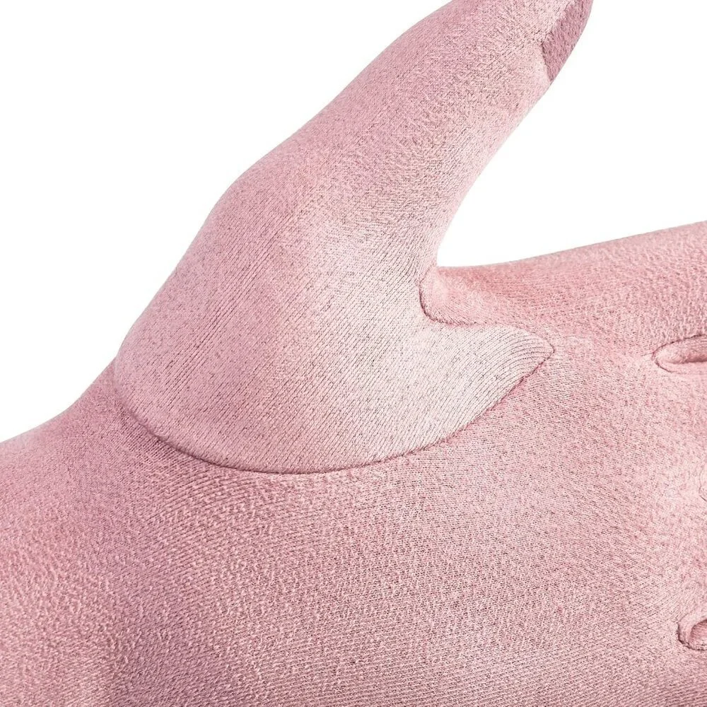 Women's Pink Winter Leather Suede Gloves Wool Lined Windproof Touchscreen